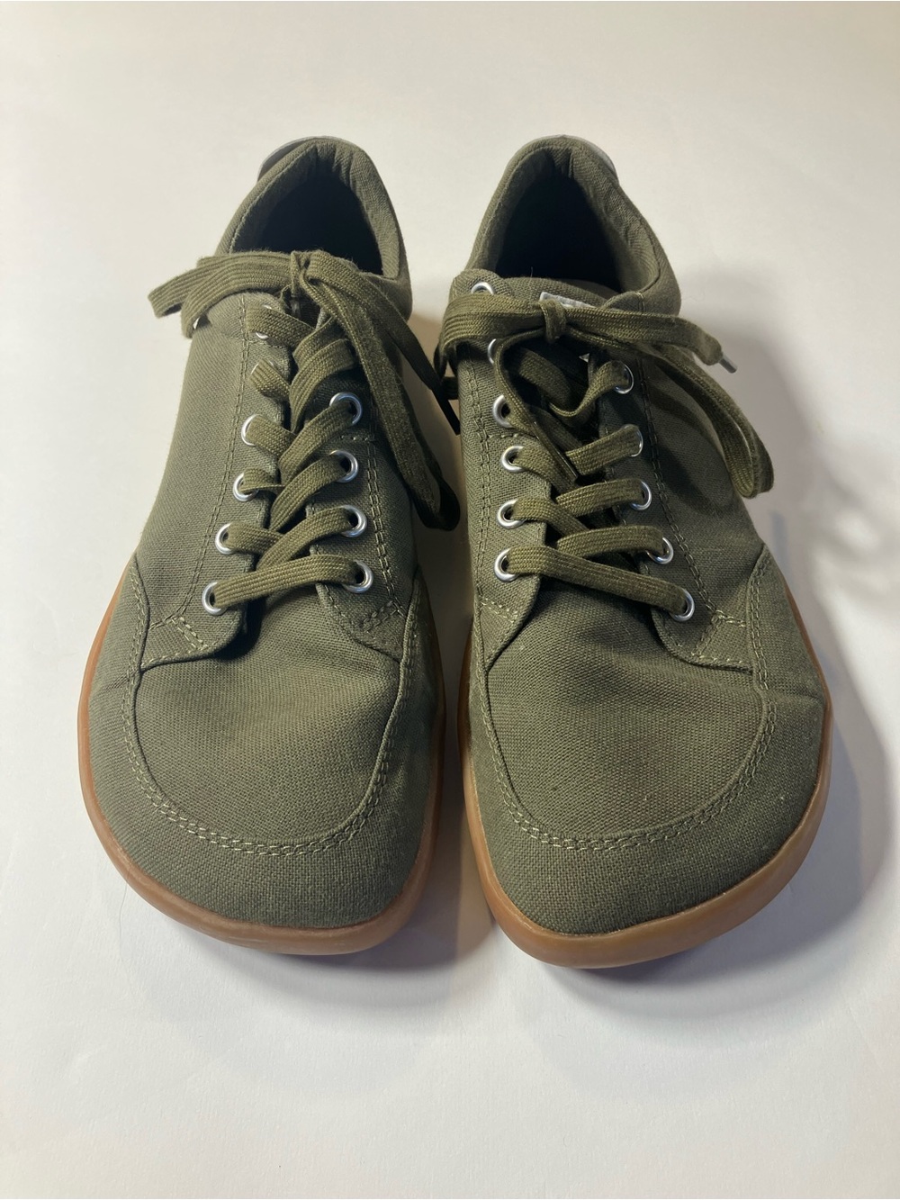 Women's Olive Canvas Lace-Up Sneakers by spls - Picture 5 of 9